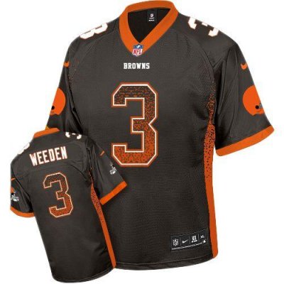 Jerseys Factory Cheap Nike Browns #3 Brandon Weeden Brown Team C