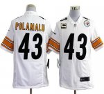 Jerseys Factory Cheap Nike Steelers #43 Troy Polamalu White With