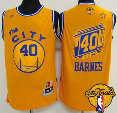 Jerseys Factory Cheap Warriors #40 Harrison Barnes Gold Throwbac