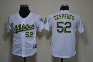Jerseys Factory Cheap Athletics #52 Yoenis Cespedes White Embroi