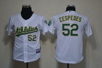 Jerseys Factory Cheap Athletics #52 Yoenis Cespedes White Embroi