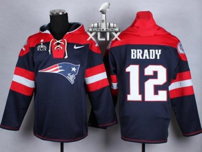 Jerseys Factory Cheap Nike Patriots #12 Tom Brady Navy Blue Supe