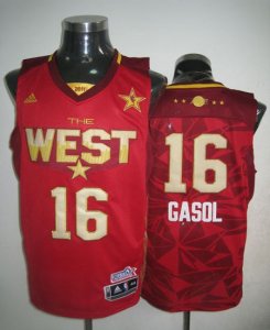 Jerseys Factory Cheap 2011 All Star Lakers #16 Pau Gasol Red Emb