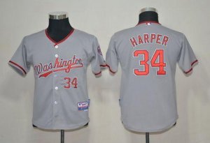 Jerseys Factory Cheap Nationals #34 Bryce Harper Grey Cool Base