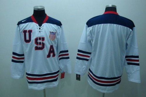 Jerseys Factory Cheap 2010 Olympic Team USA Blank Embroidered Wh