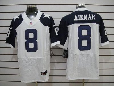 Jerseys Factory Cheap Nike Cowboys #8 Troy Aikman White Thanksgi