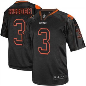 Jerseys Factory Cheap Nike Browns #3 Brandon Weeden Lights Out B
