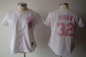 Jerseys Factory Cheap White Sox #32 Adam Dunn White Pink Strip W