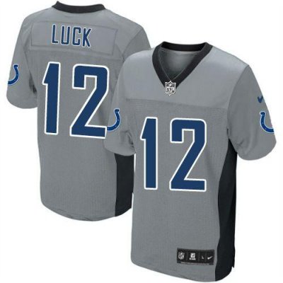 Jerseys Factory Cheap Nike Colts #12 Andrew Luck Grey Shadow You
