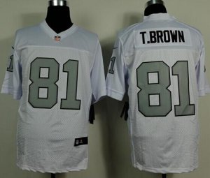 Jerseys Factory Cheap Nike Raiders #81 Tim Brown White Silver No