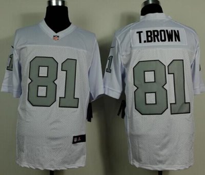 Jerseys Factory Cheap Nike Raiders #81 Tim Brown White Silver No