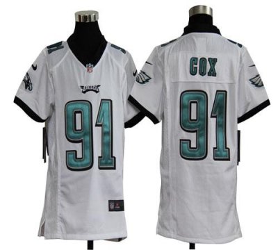 Jerseys Factory Cheap Nike Eagles #91 Fletcher Cox White Youth E