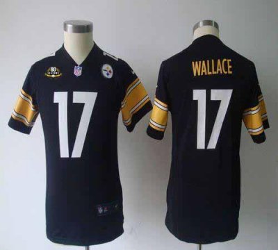 Jerseys Factory Cheap Nike Steelers #17 Mike Wallace Black Team