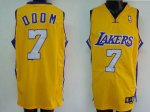 Jerseys Factory Cheap Lakers #7 Lamar Odom Embroidered Yellow NB