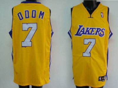 Jerseys Factory Cheap Lakers #7 Lamar Odom Embroidered Yellow NB