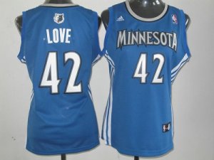 Jerseys Factory Cheap Timberwolves #42 Kevin Love Blue Women's R