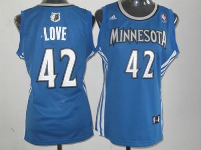 Jerseys Factory Cheap Timberwolves #42 Kevin Love Blue Women's R