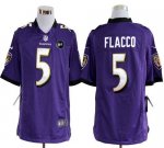 Jerseys Factory Cheap Nike Ravens #5 Joe Flacco Purple Team Colo
