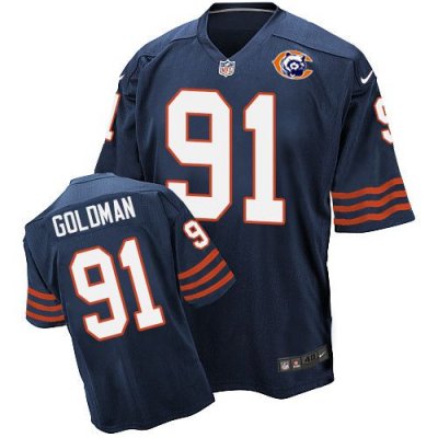 Jerseys Factory Cheap Nike Bears #91 Eddie Goldman Navy Blue Thr