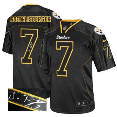 Jerseys Factory Cheap Nike Steelers #7 Ben Roethlisberger Lights