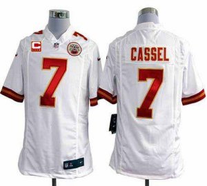 Jerseys Factory Cheap Nike Chiefs #7 Matt Cassel White With C Pa