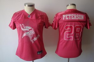 Jerseys Factory Cheap Vikings #28 Adrian Peterson Pink 2011 Wome