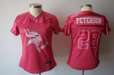 Jerseys Factory Cheap Vikings #28 Adrian Peterson Pink 2011 Wome