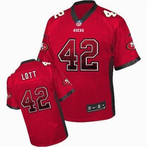 Jerseys Factory Cheap Nike 49ers #42 Ronnie Lott Red Team Color