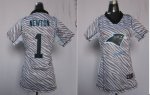 Jerseys Factory Cheap Nike Panthers #1 Cam Newton Zebra Women's