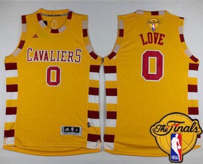 Jerseys Factory Cheap Cavaliers #0 Kevin Love Gold Throwback Cla