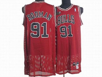 Jerseys Factory Cheap Bulls #91 Dennis Rodman Embroidered Red Ch