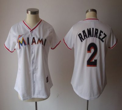 Jerseys Factory Cheap Marlins #2 Hanley Ramirez White Women's Fa