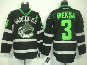 Jerseys Factory Cheap Canucks #3 Kevin Bieksa Black Ice Embroide