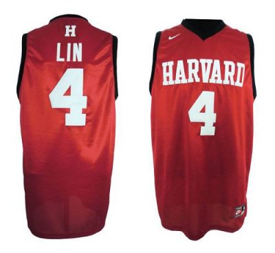 Jerseys Factory Cheap Knicks #4 Jeremy Lin Red Harvard Universit