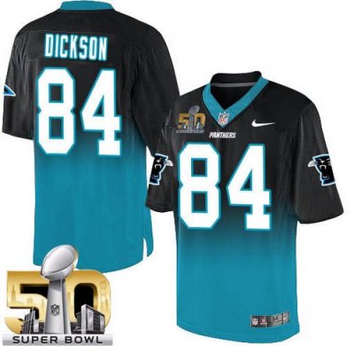 Jerseys Factory Cheap Nike Panthers #84 Ed Dickson Black/Blue Su