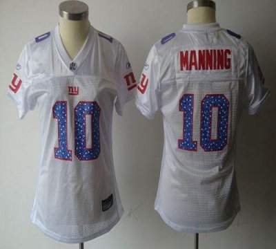 Jerseys Factory Cheap Giants #10 Eli Manning White Women's Sweet