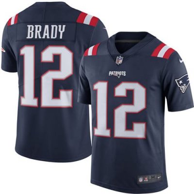 Jerseys Factory Cheap Nike Patriots #12 Tom Brady Navy Blue Men'