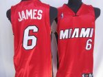 Jerseys Factory Cheap Heat #6 LeBron James Embroidered Red NBA J