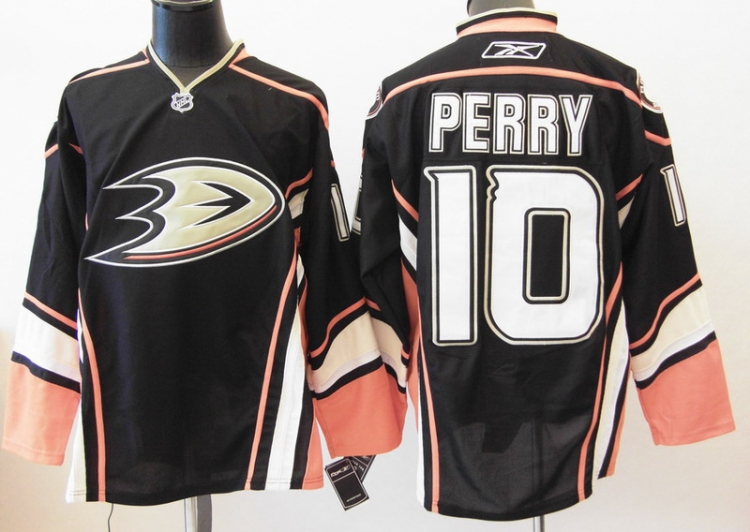 Jerseys Factory Cheap Ducks #10 Corey Perry Embroidered Black Th - Click Image to Close