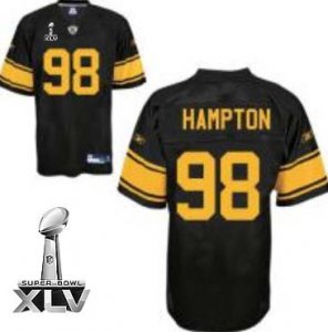 Jerseys Factory Cheap Steelers #98 Casey Hampton Black With Yell