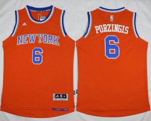 Jerseys Factory Cheap Knicks #6 Kristaps Porzingis Orange Altern