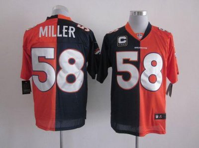 Jerseys Factory Cheap Nike Broncos #58 Von Miller Orange/Navy Bl