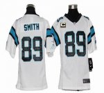 Jerseys Factory Cheap Nike Panthers #89 Steve Smith White With C
