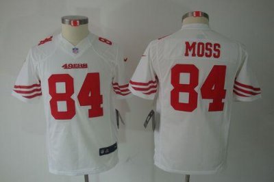 Jerseys Factory Cheap Nike 49ers #84 Randy Moss White Youth Embr
