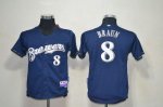 Jerseys Factory Cheap Brewers #8 Ryan Braun Blue Cool Base Embro