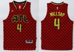 Jerseys Factory Cheap Hawks #4 Paul Millsap Red Swingman Stitche