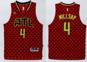 Jerseys Factory Cheap Hawks #4 Paul Millsap Red Swingman Stitche