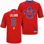 Jerseys Factory Cheap Blazers #0 Damian Lillard Red 2014 All Sta