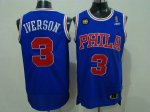 Jerseys Factory Cheap 76ers #3 Allen Iverson Blue Reebok 10TH Th