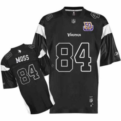 Jerseys Factory Cheap Vikings #84 Randy Moss Black Team 50TH Pat
